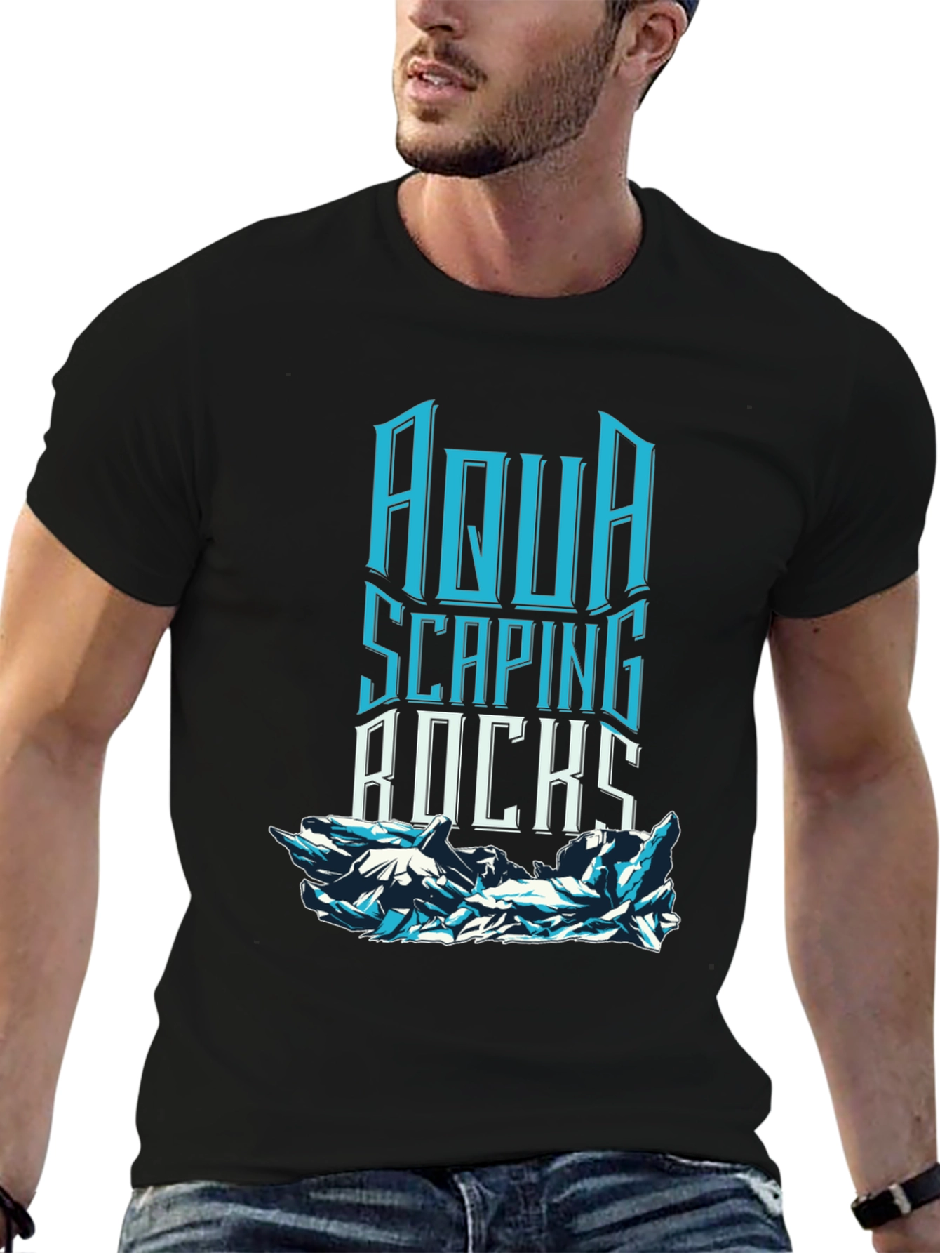 Aqua Scaping Rocks Graphic T-Shirt