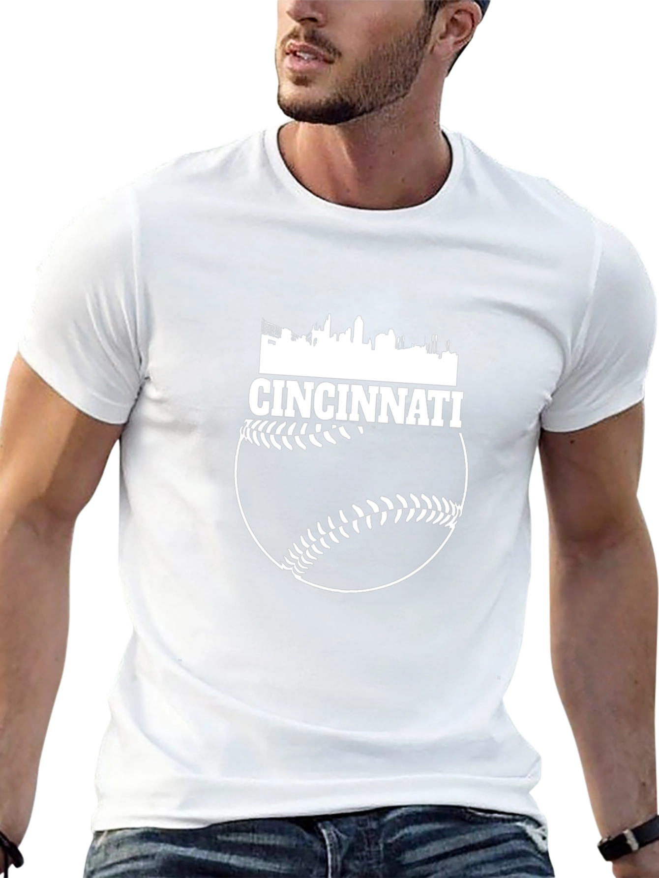 Cincinnati Baseball Skyline Black T-Shirt