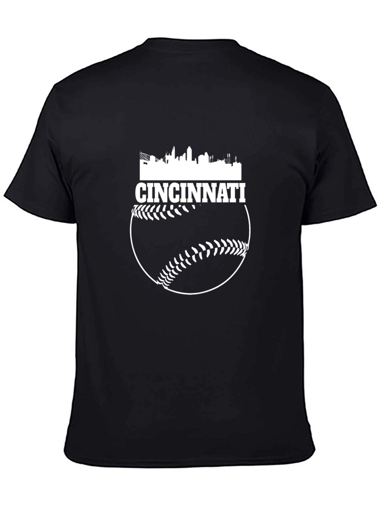 Cincinnati Baseball Skyline Black T-Shirt