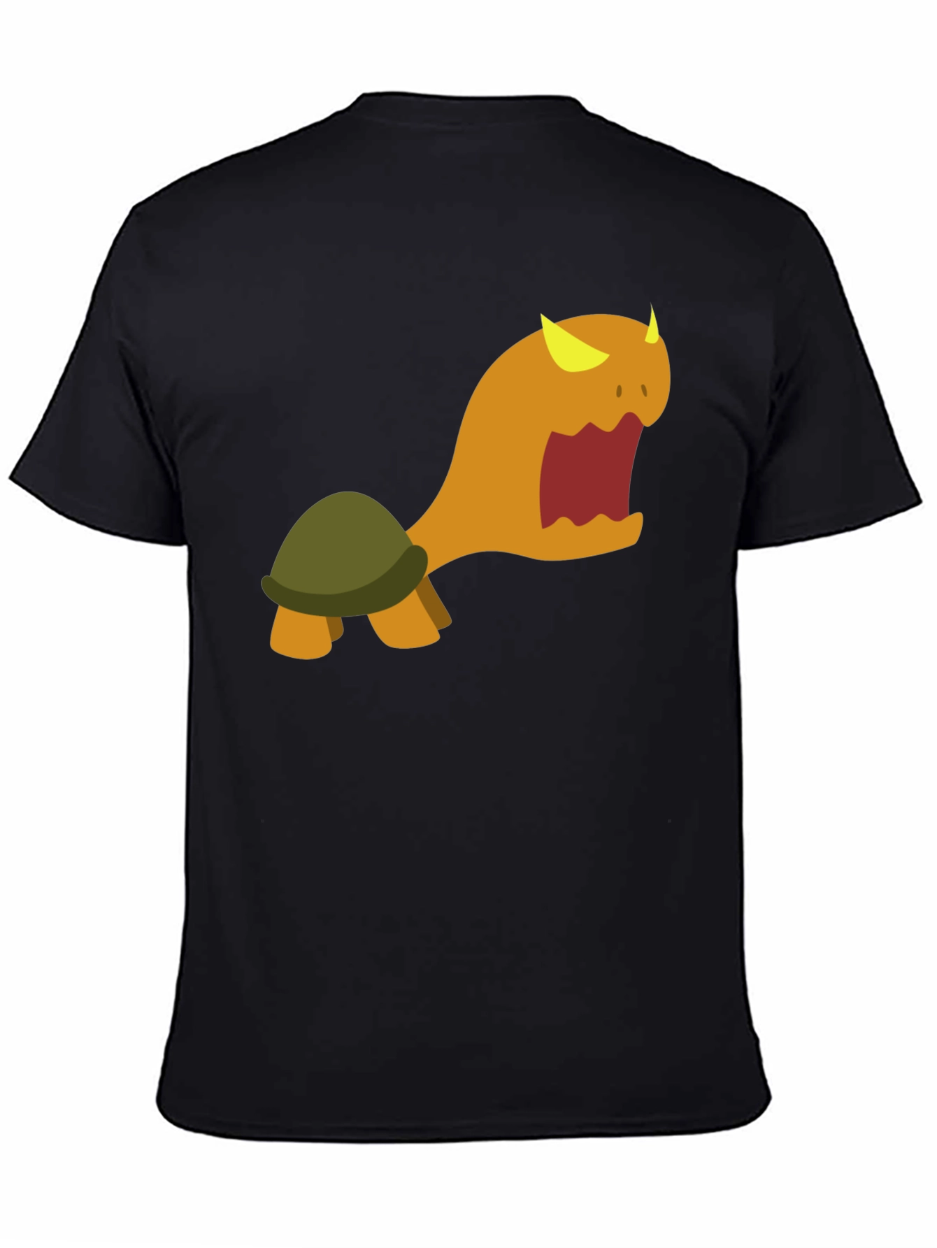 Monster Turtle Graphic Tee - Black Cotton Shirt