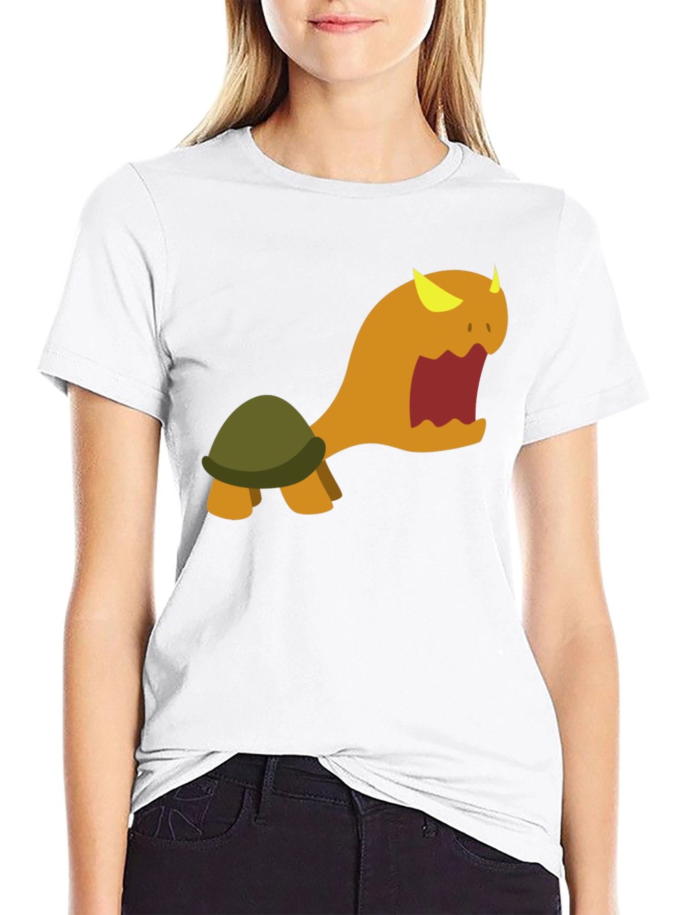 Monster Turtle Graphic Tee - Black Cotton Shirt