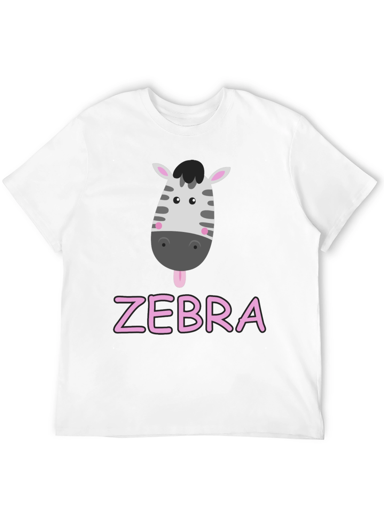 Zebra Cartoon Graphic Black T-Shirt