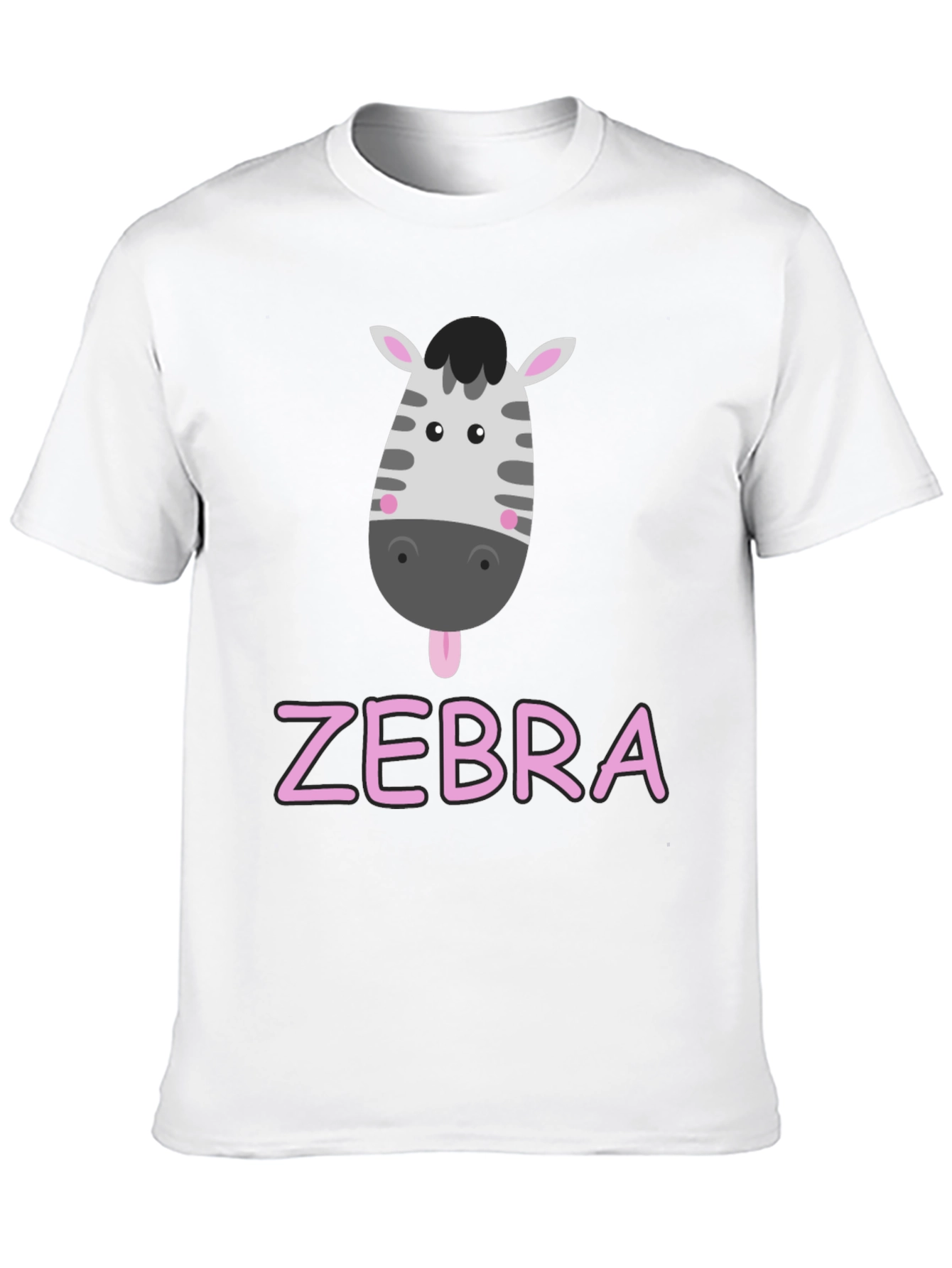 Zebra Cartoon Graphic Black T-Shirt
