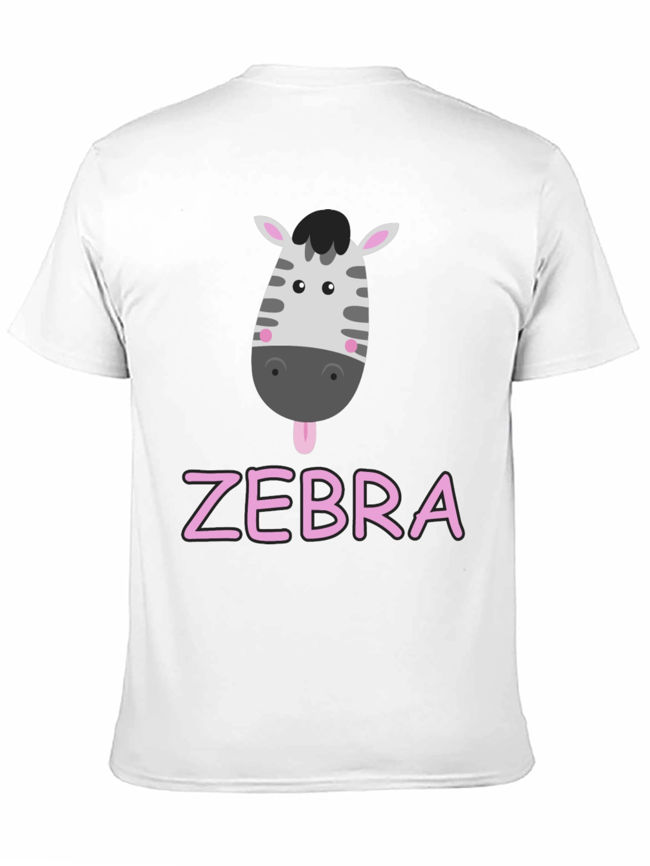 Zebra Cartoon Graphic Black T-Shirt