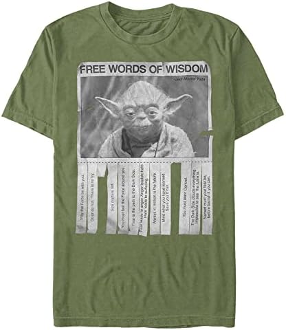 Star WarsUnisex's shirt스타워즈-지혜의 말씀 티셔츠星球大战-智慧的文字 Star Playerastar 恤מלחמת הכוכבים-חולצת טי Wisdomستار وورز-تي شيرت ووردز اوف ويسدومstar Camiseta Wisdomstar Wars Words of Wisdom T-Shirt, Opaque