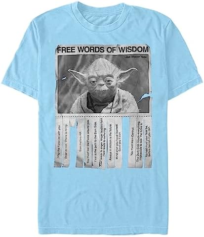 Star WarsUnisex's shirt스타워즈-지혜의 말씀 티셔츠星球大战-智慧的文字 Star Playerastar 恤מלחמת הכוכבים-חולצת טי Wisdomستار وورز-تي شيرت ووردز اوف ويسدومstar Camiseta Wisdomstar Wars Words of Wisdom T-Shirt, Opaque