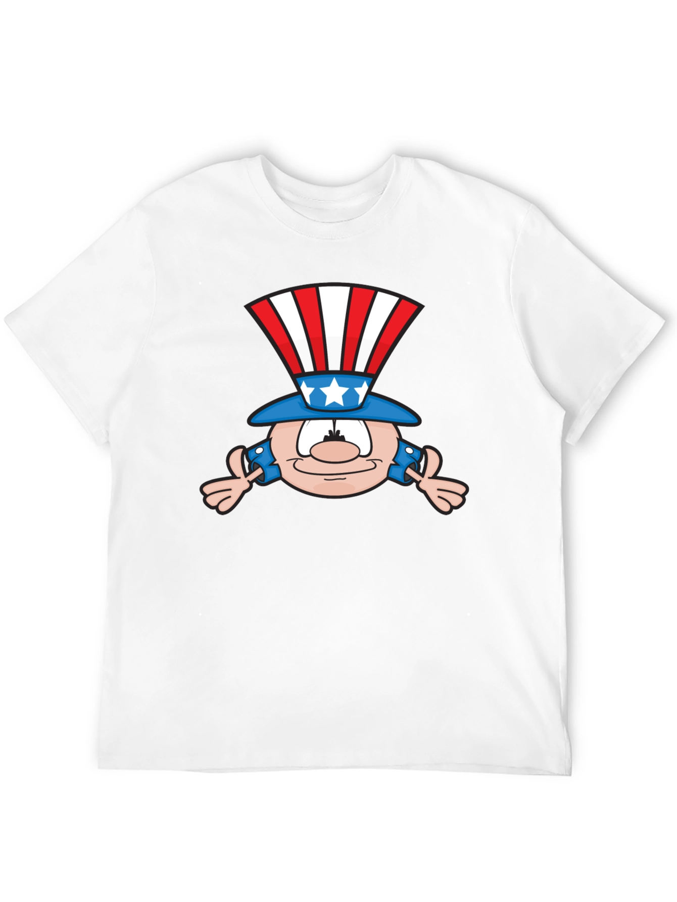 Patriotic Cartoon Character Black T-Shirt