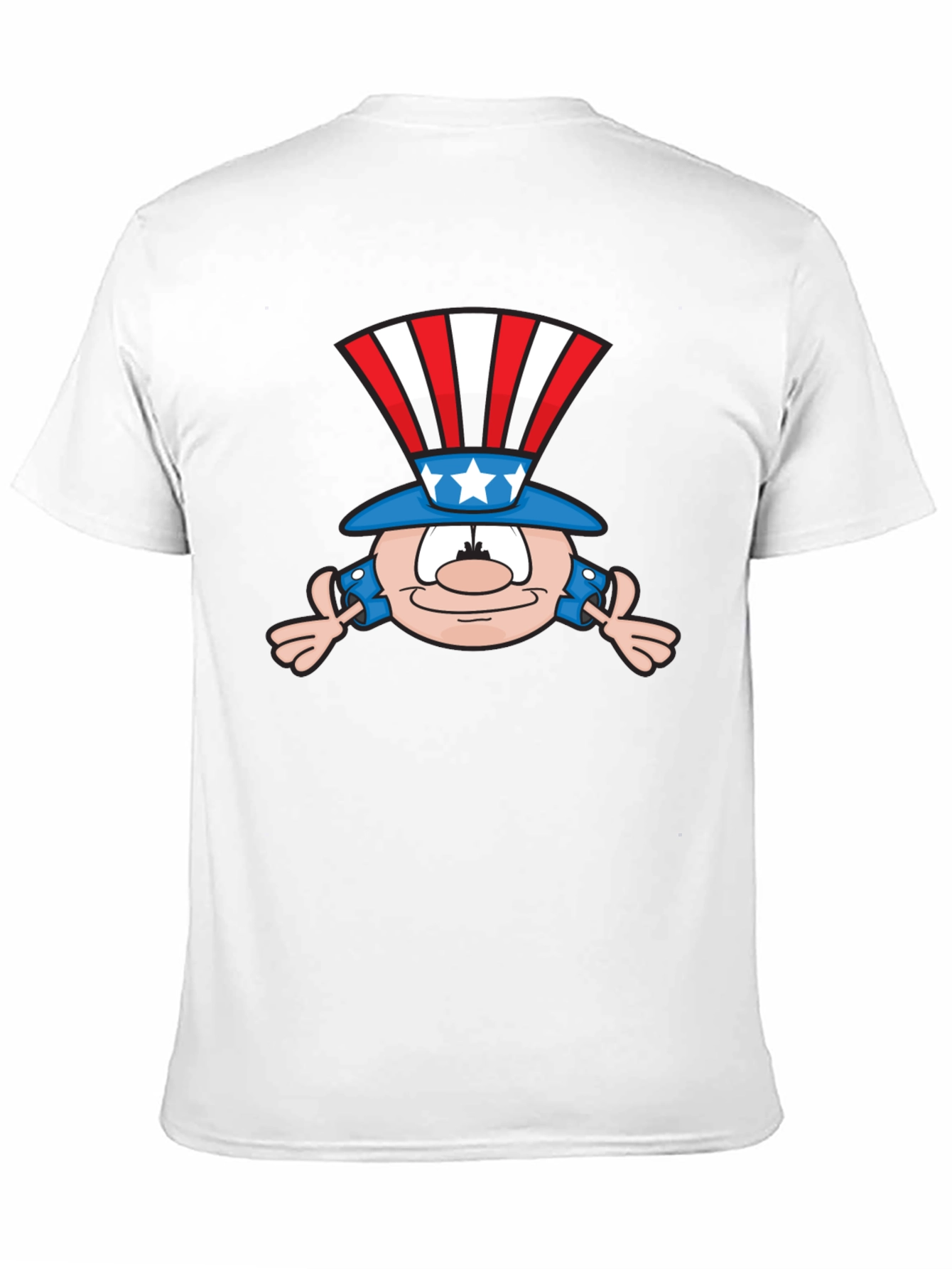 Patriotic Cartoon Character Black T-Shirt