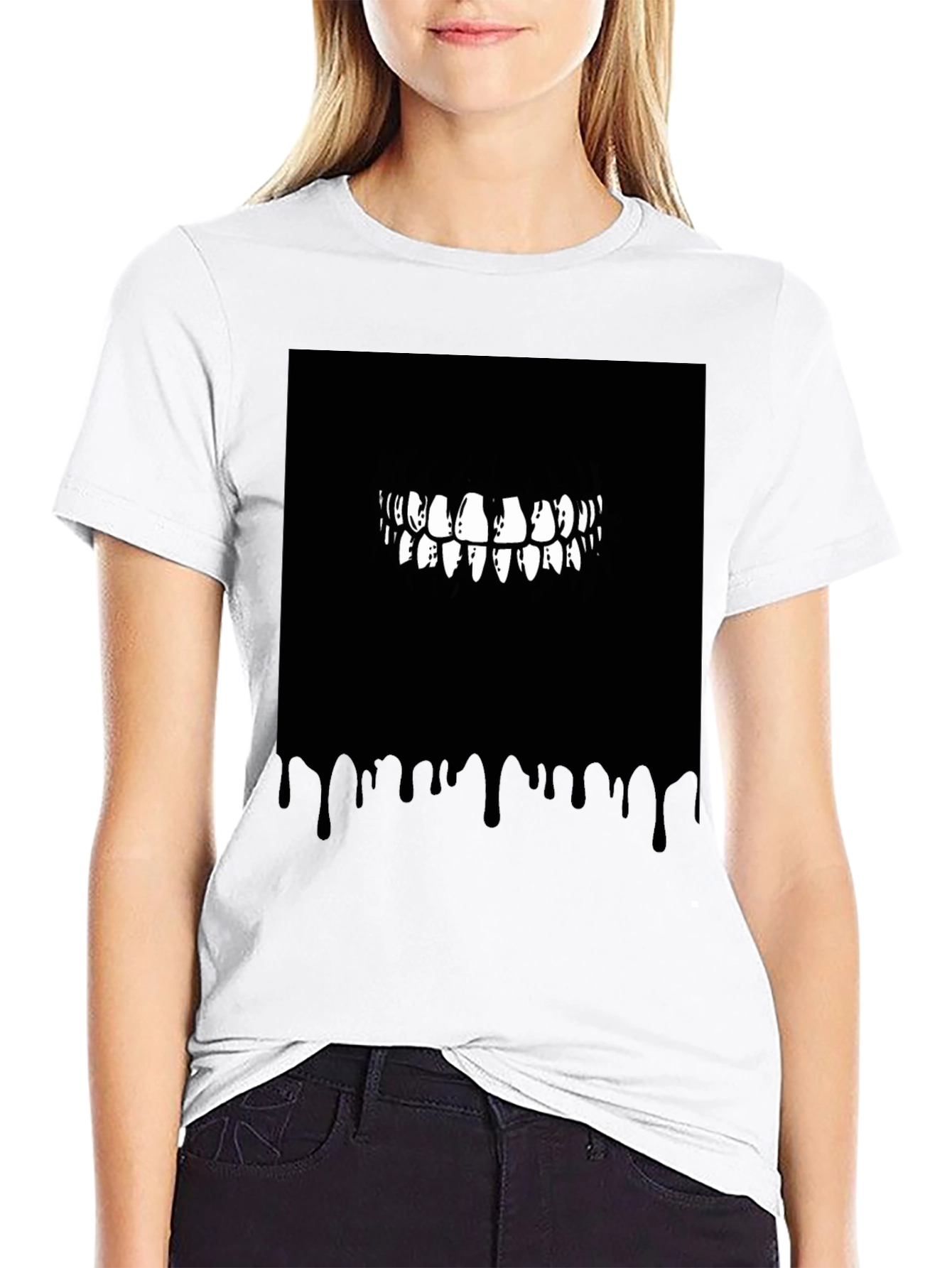 Monster Teeth Graphic Black T-Shirt