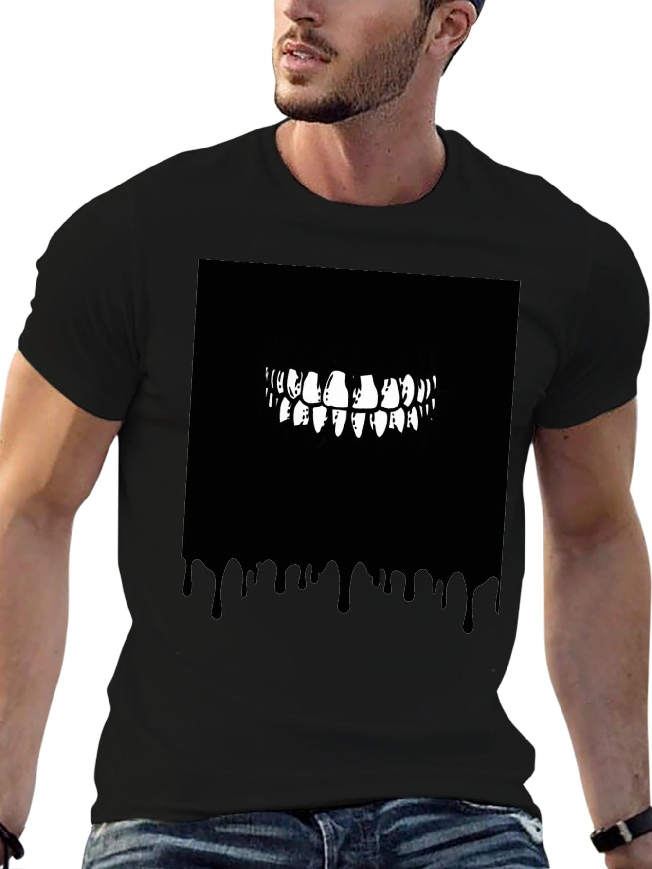 Monster Teeth Graphic Black T-Shirt