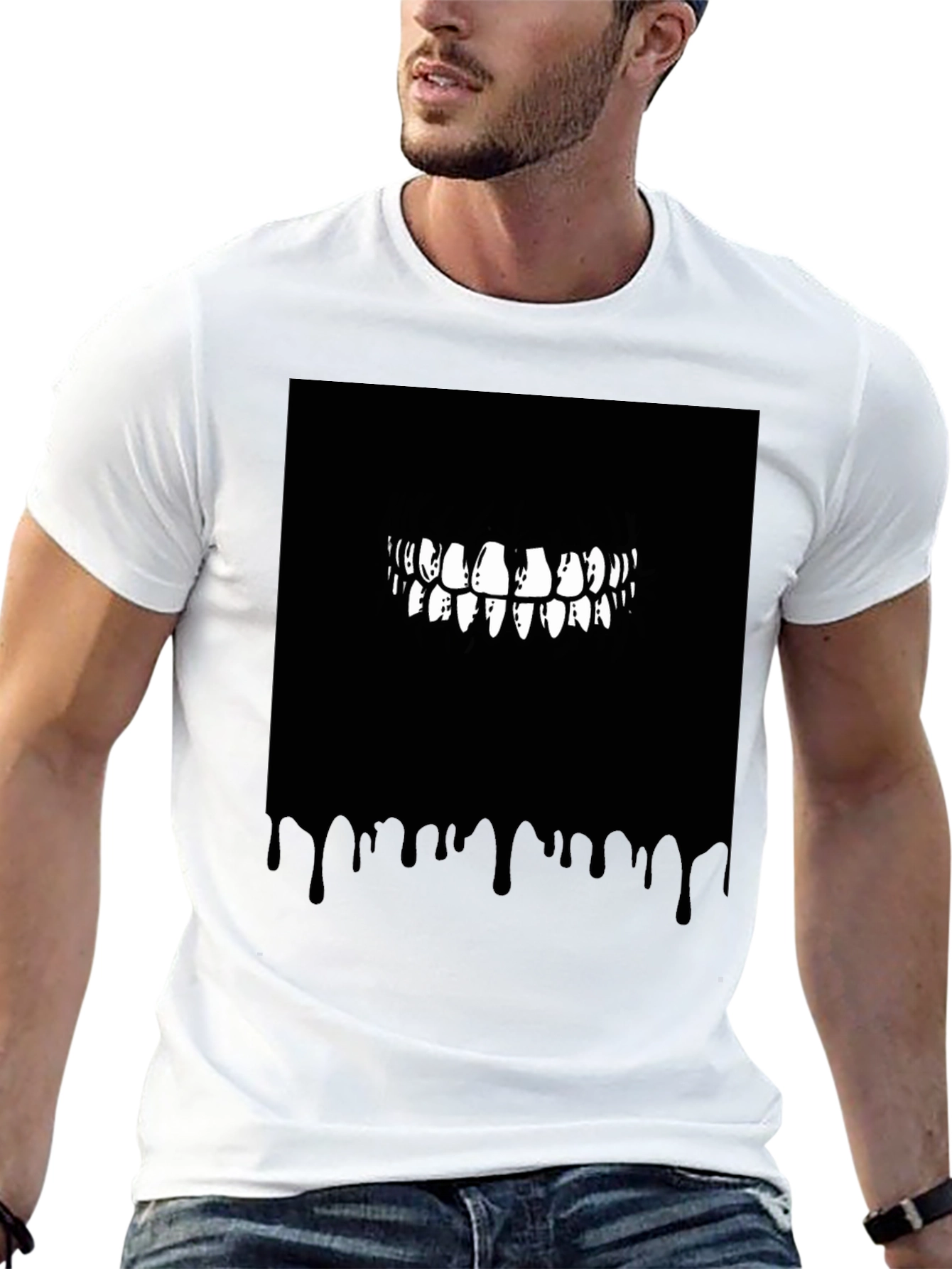 Monster Teeth Graphic Black T-Shirt