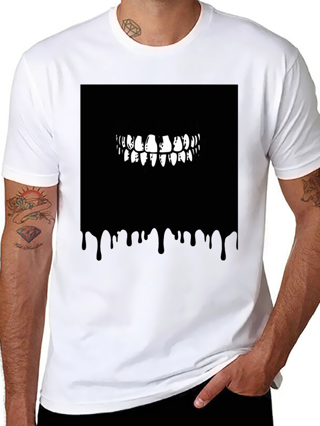Monster Teeth Graphic Black T-Shirt