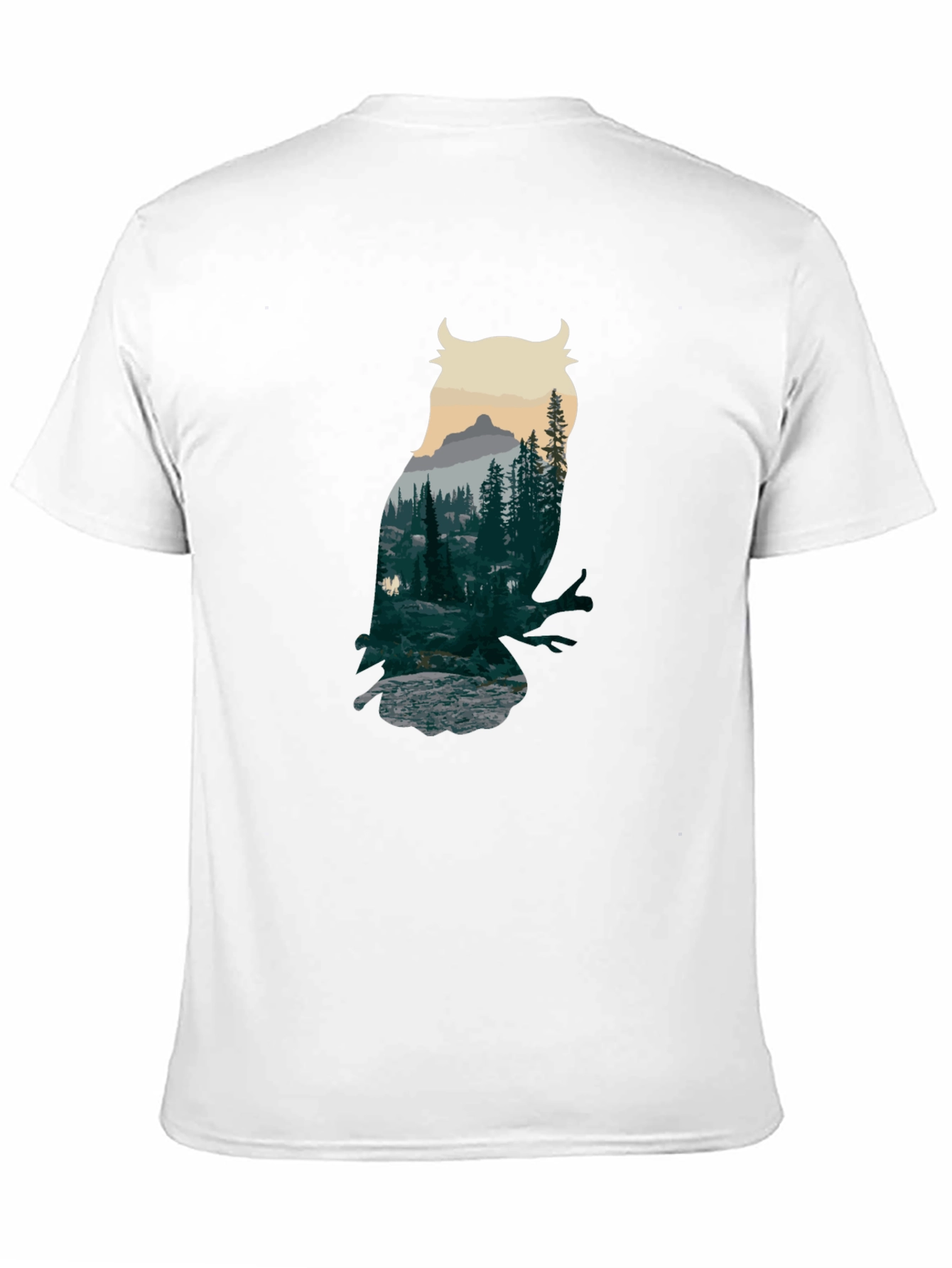 Owl Forest Graphic Black T-Shirt