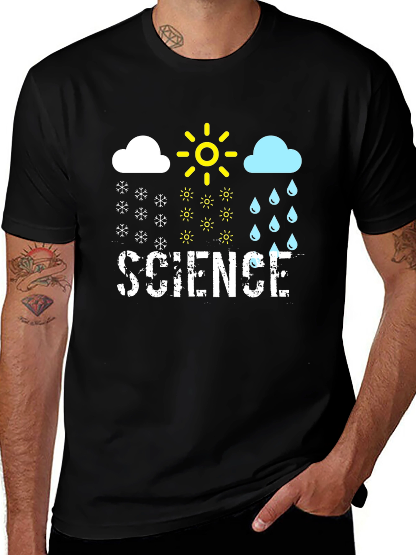 Science Weather T-Shirt - Snow Sun Rain