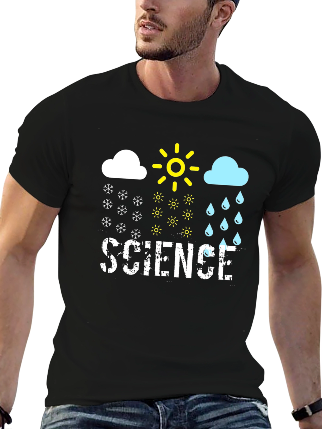 Science Weather T-Shirt - Snow Sun Rain