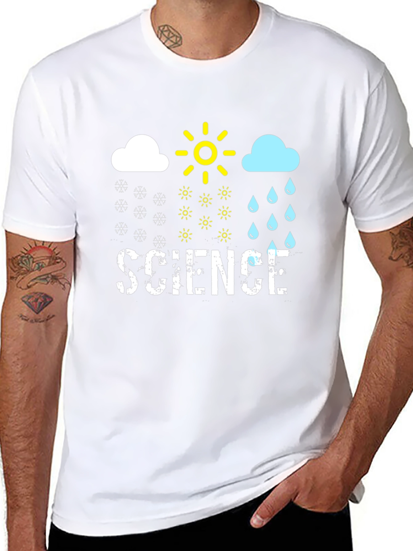 Science Weather T-Shirt - Snow Sun Rain