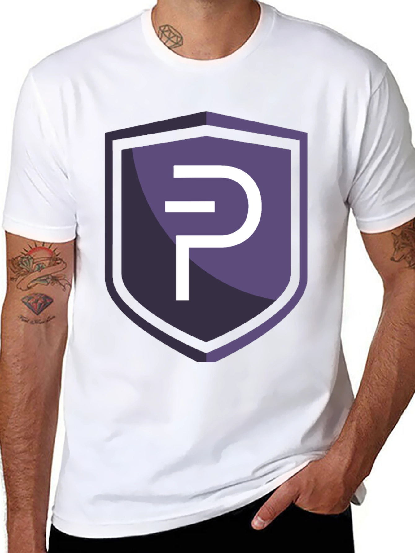 Modern Shield Logo Tee - Stylish Graphic Print