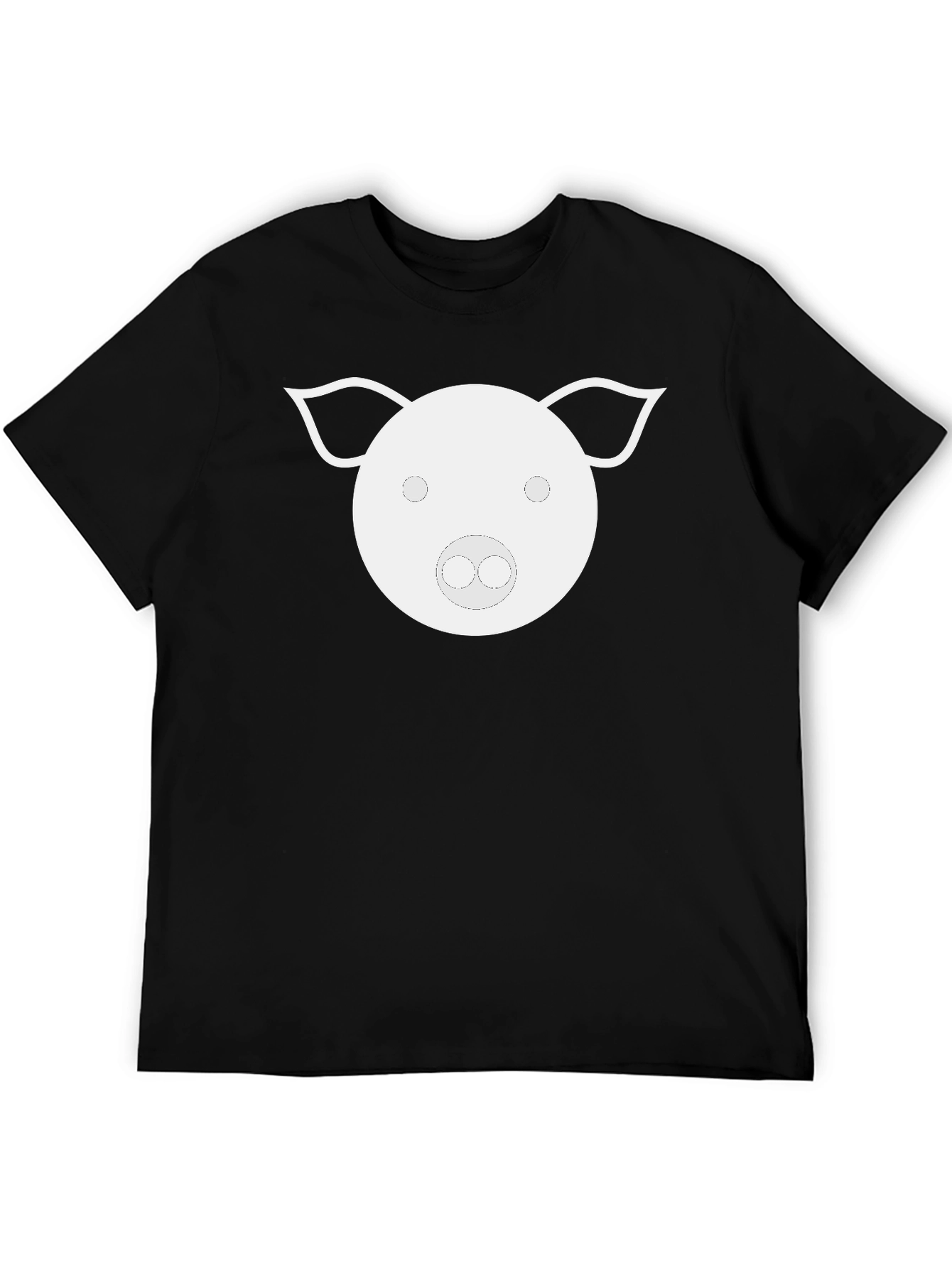 Pig Face Graphic Tee - Black Cotton T-Shirt