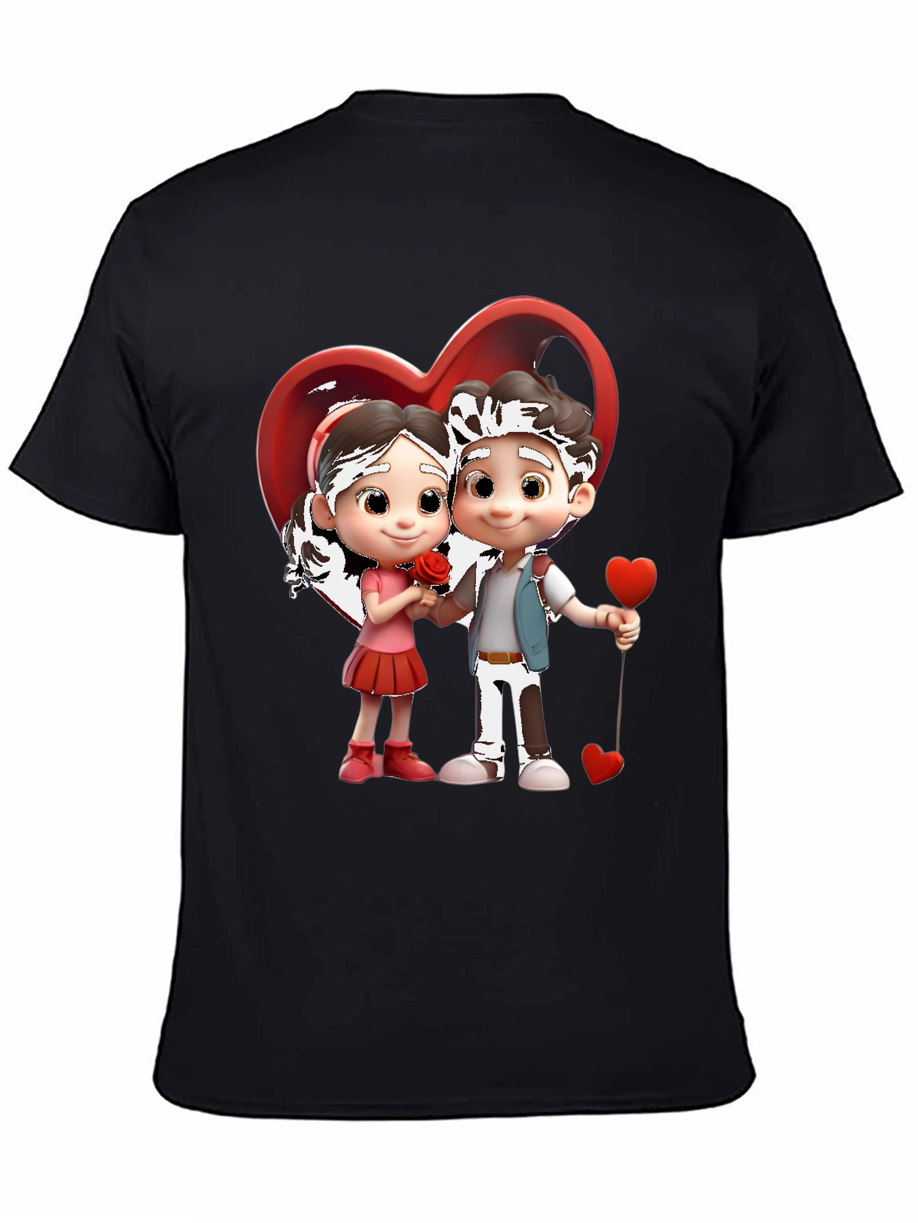 Valentines Day Cartoon Couple Heart T-Shirt