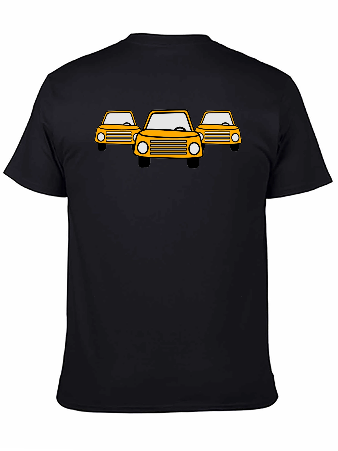 Yellow Car Graphic Black T-Shirt