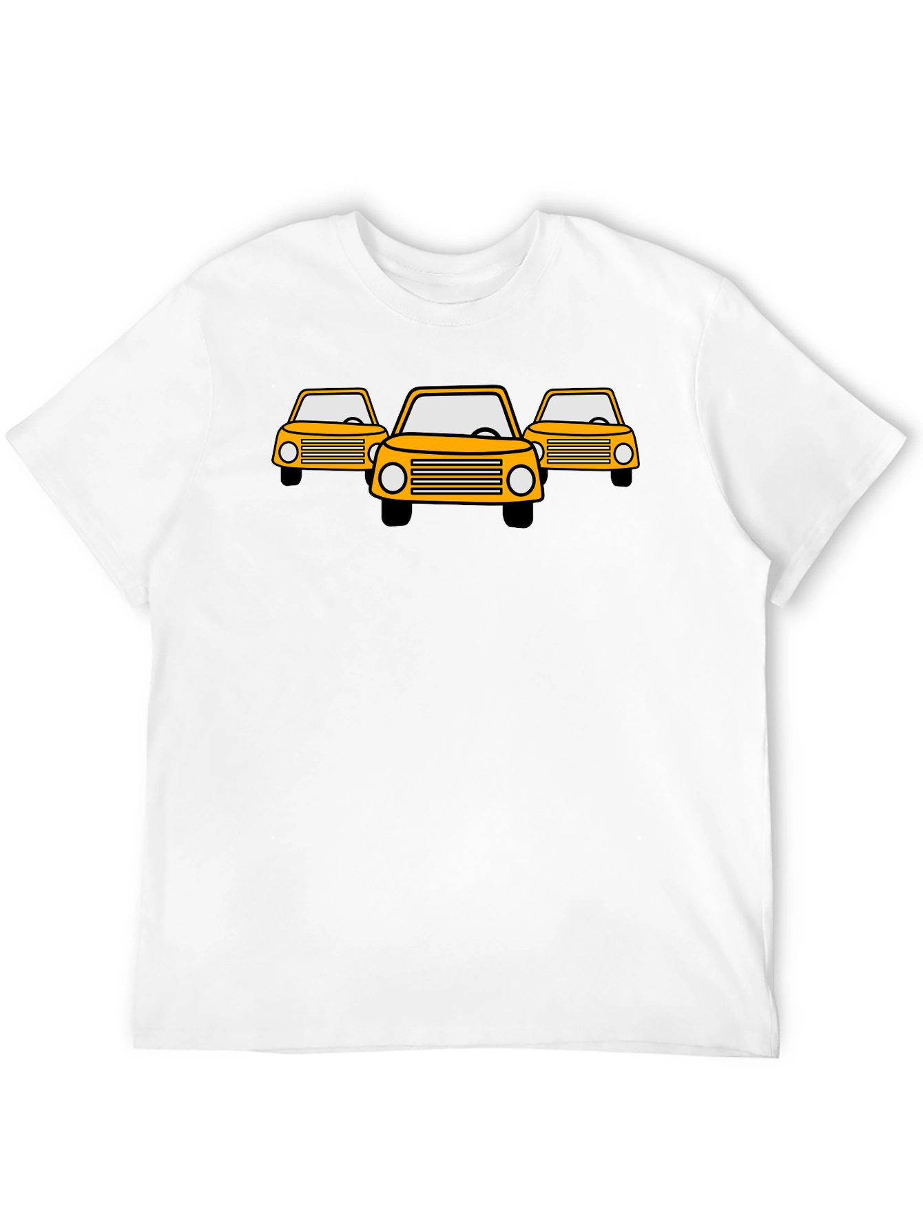 Yellow Car Graphic Black T-Shirt