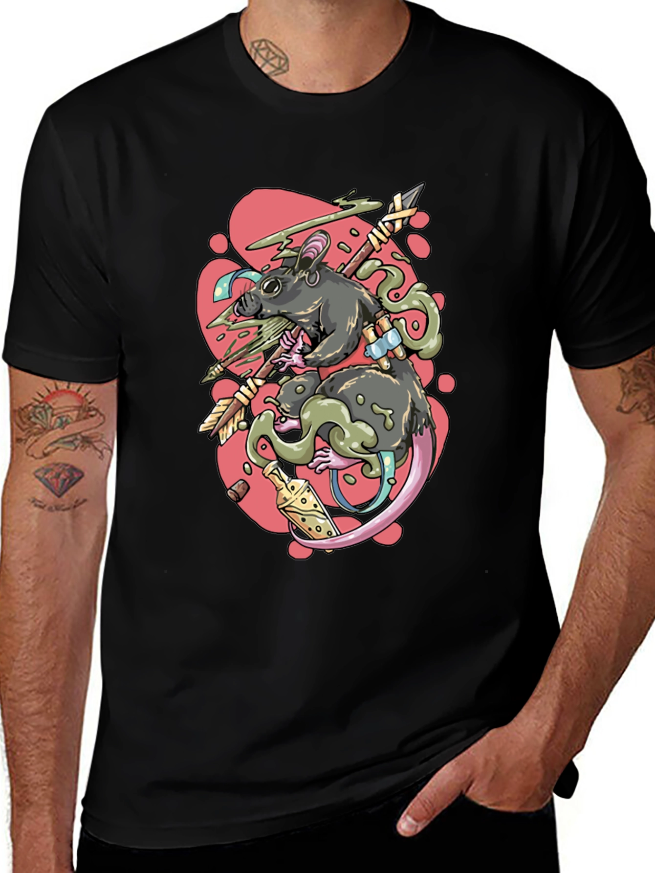 Rat Warrior Graphic T-Shirt