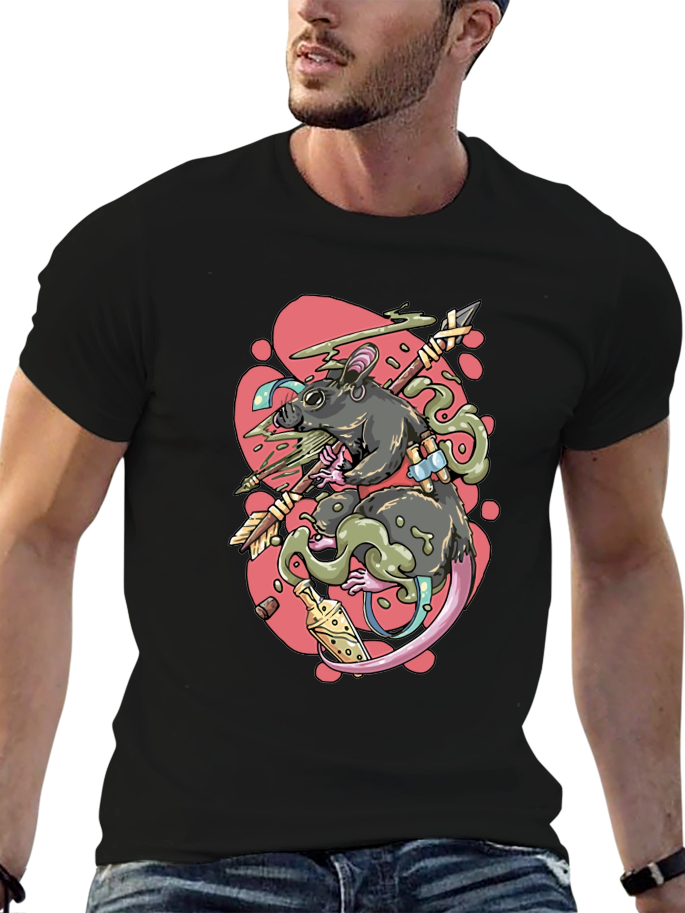 Rat Warrior Graphic T-Shirt