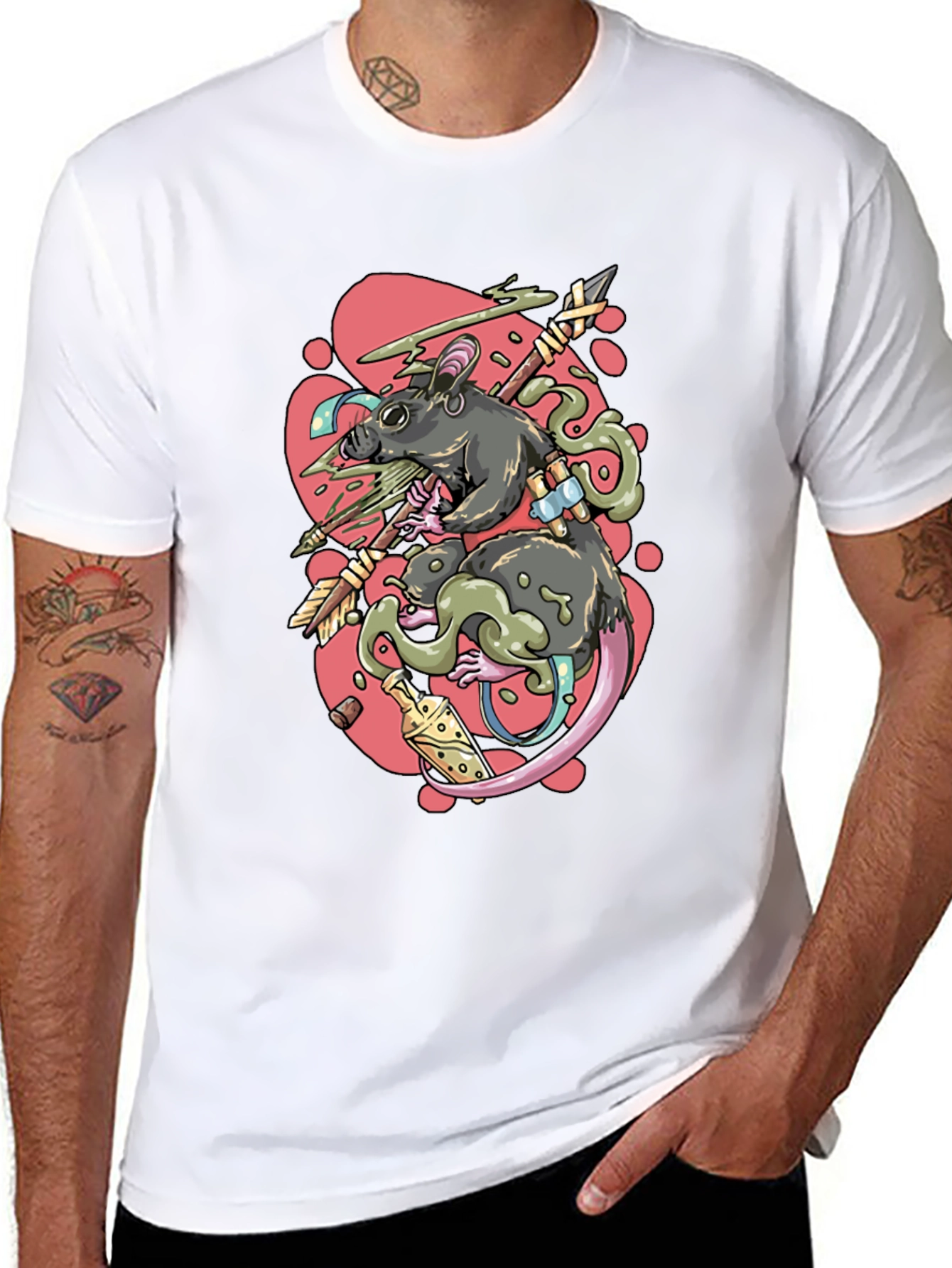Rat Warrior Graphic T-Shirt