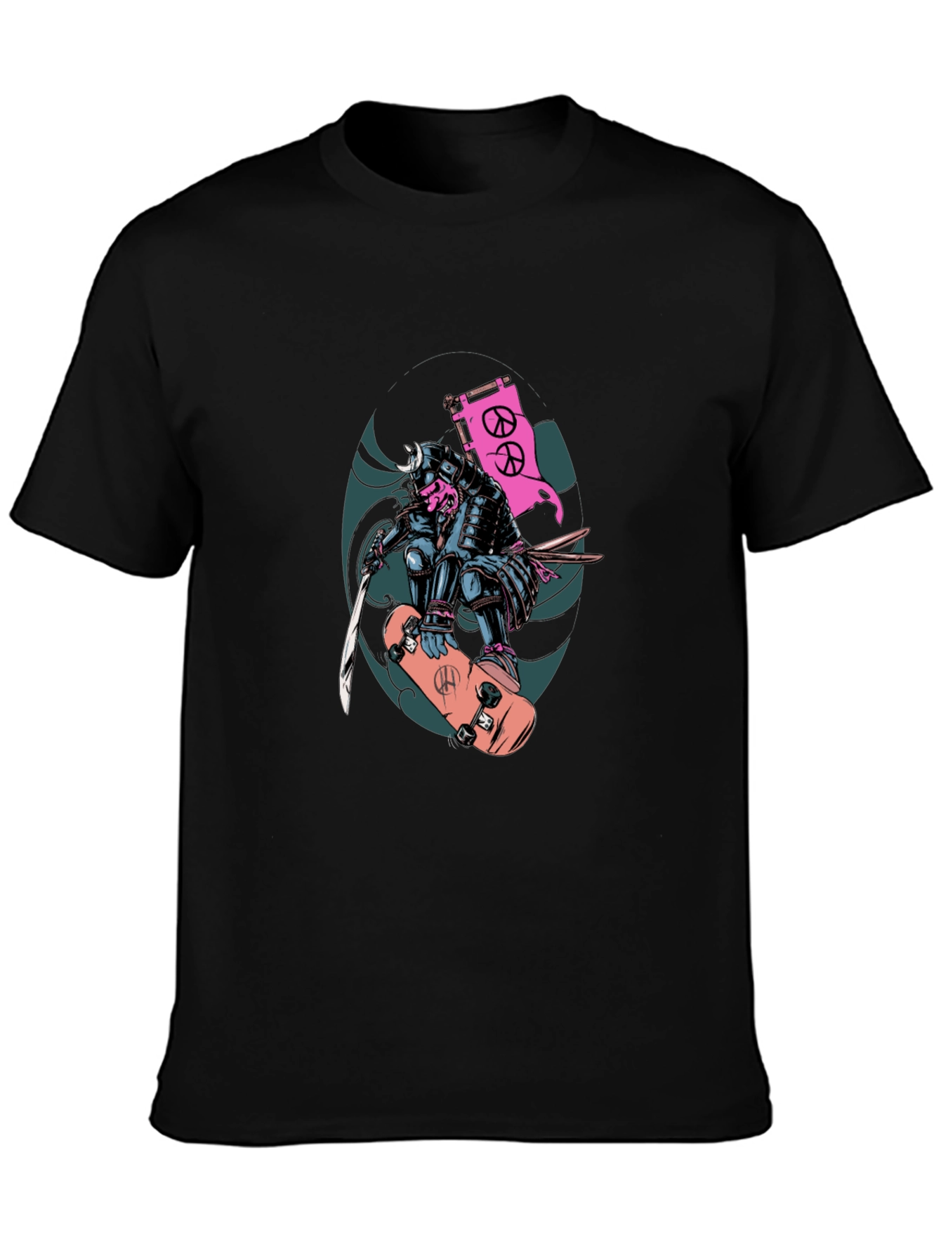 Skateboarding Samurai Graphic T-Shirt