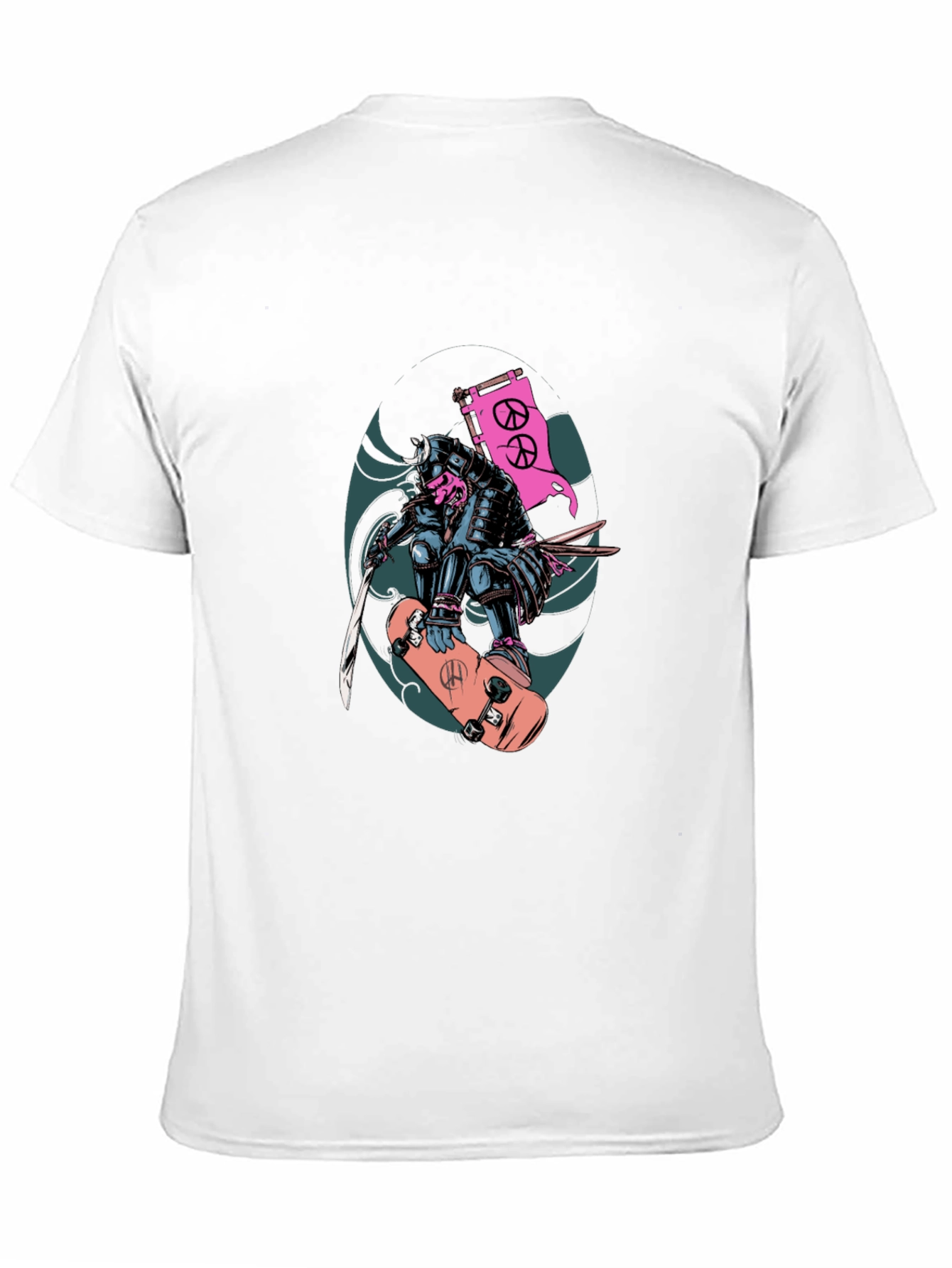 Skateboarding Samurai Graphic T-Shirt
