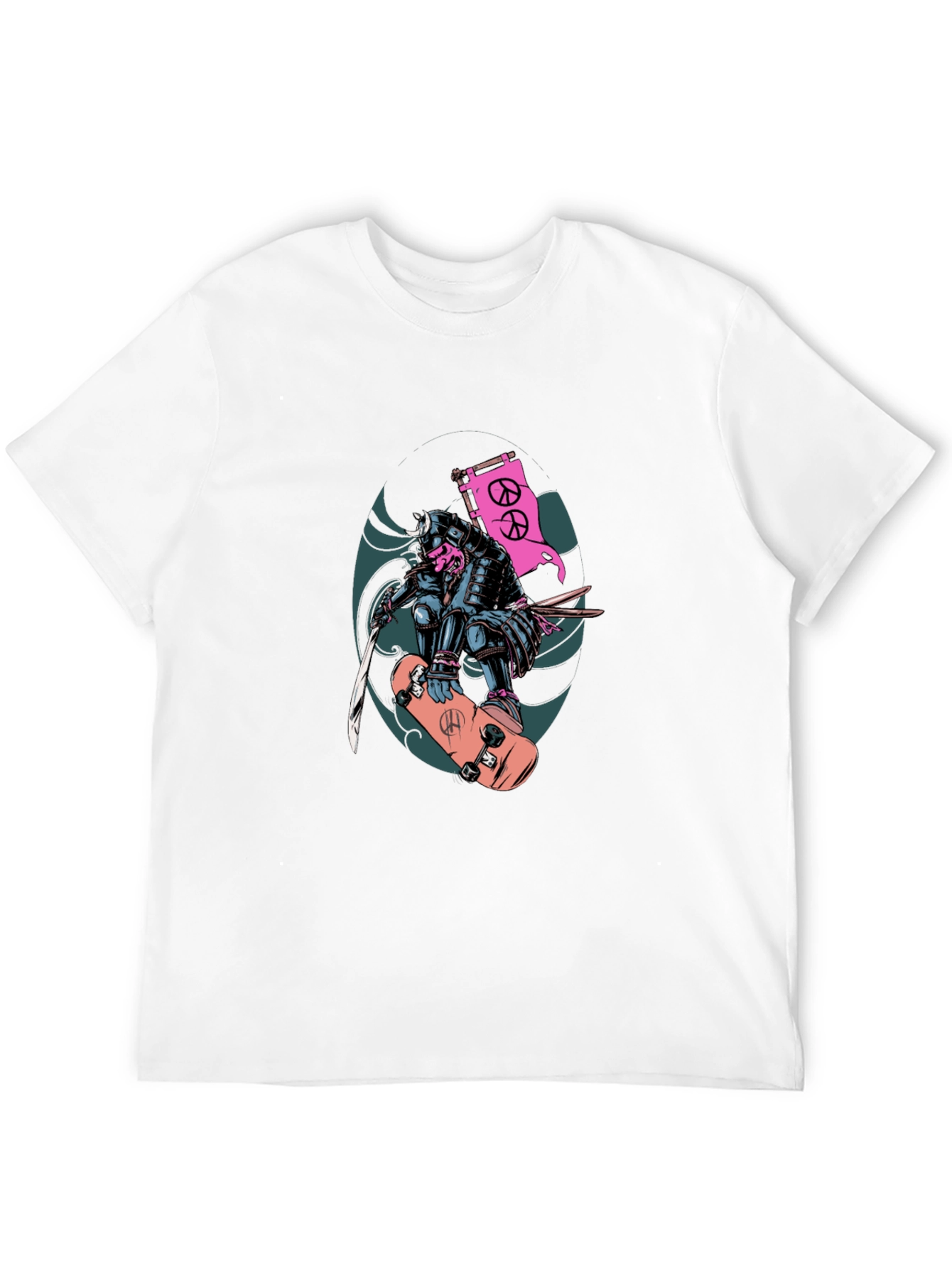 Skateboarding Samurai Graphic T-Shirt