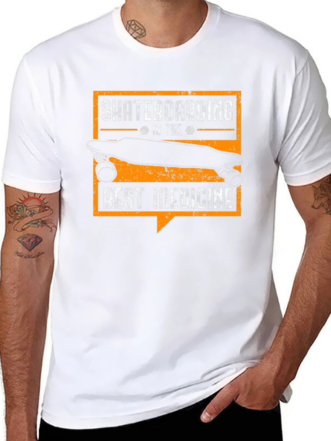 Skateboarding is the Best Medicine Graphic T-Shirt