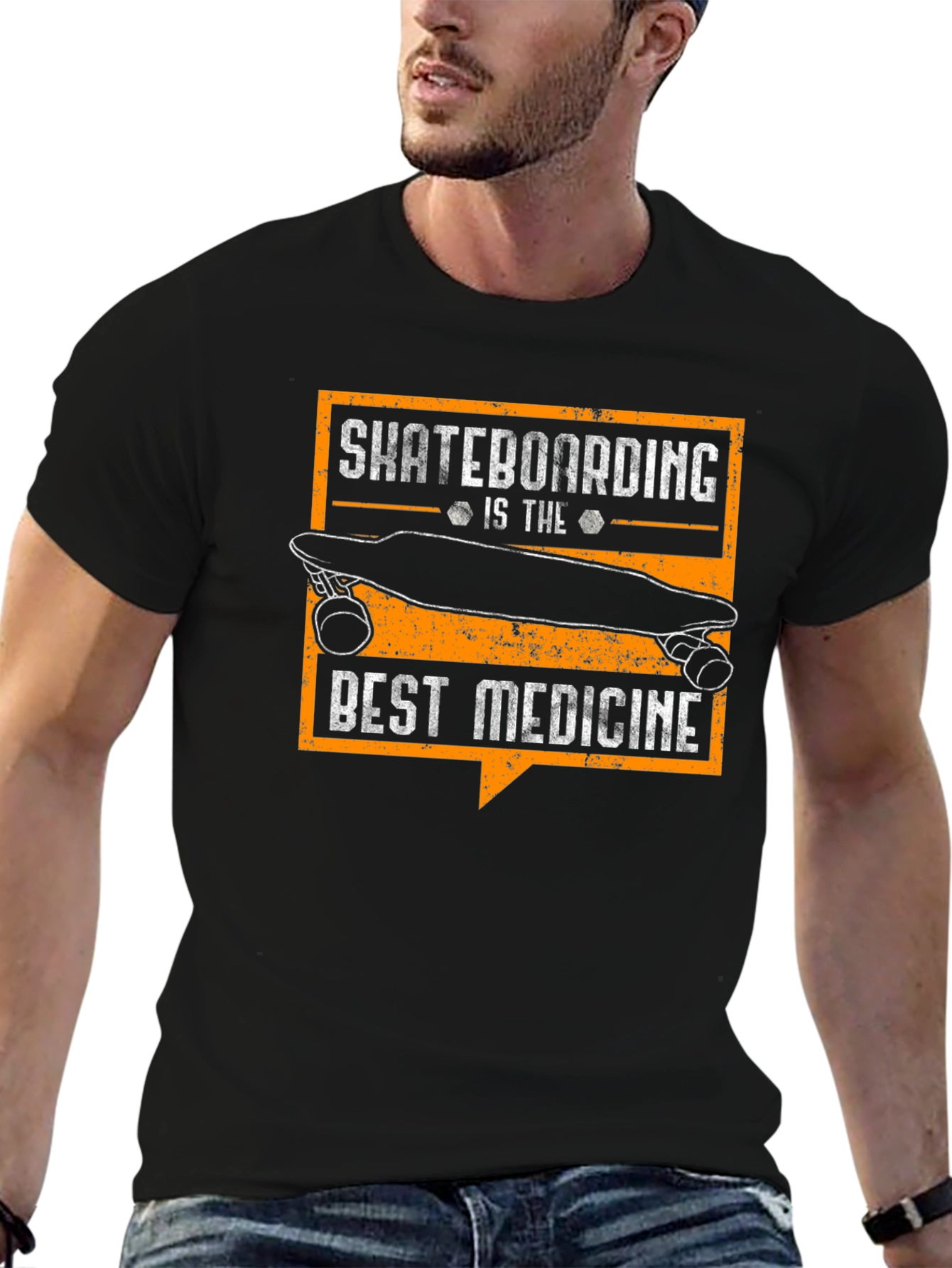 Skateboarding is the Best Medicine Graphic T-Shirt