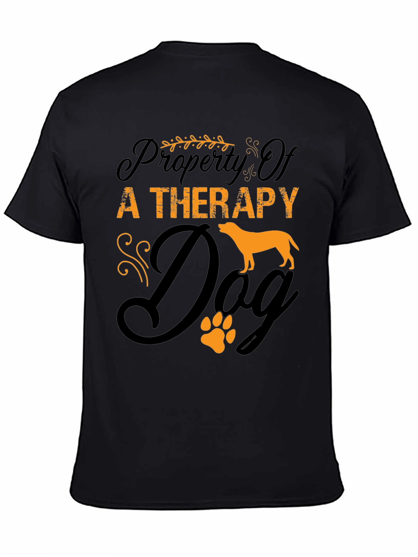Therapy Dog T-Shirt - Unisex Black Cotton Tee