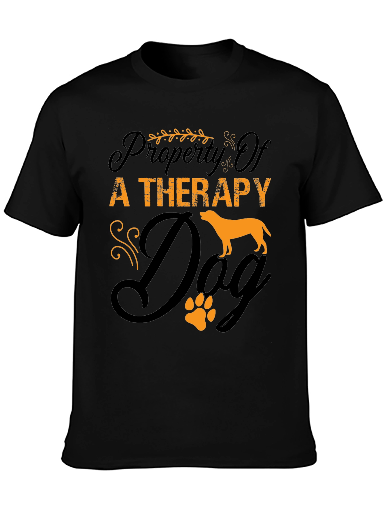 Therapy Dog T-Shirt - Unisex Black Cotton Tee