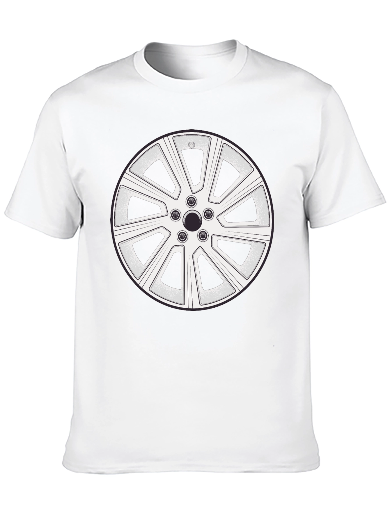 Wheel Design Black T-Shirt - Automotive Enthusiast Apparel