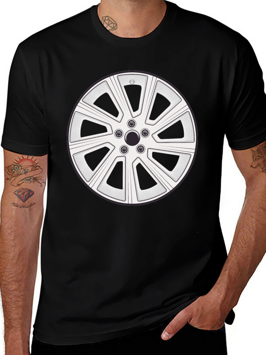 Wheel Design Black T-Shirt - Automotive Enthusiast Apparel
