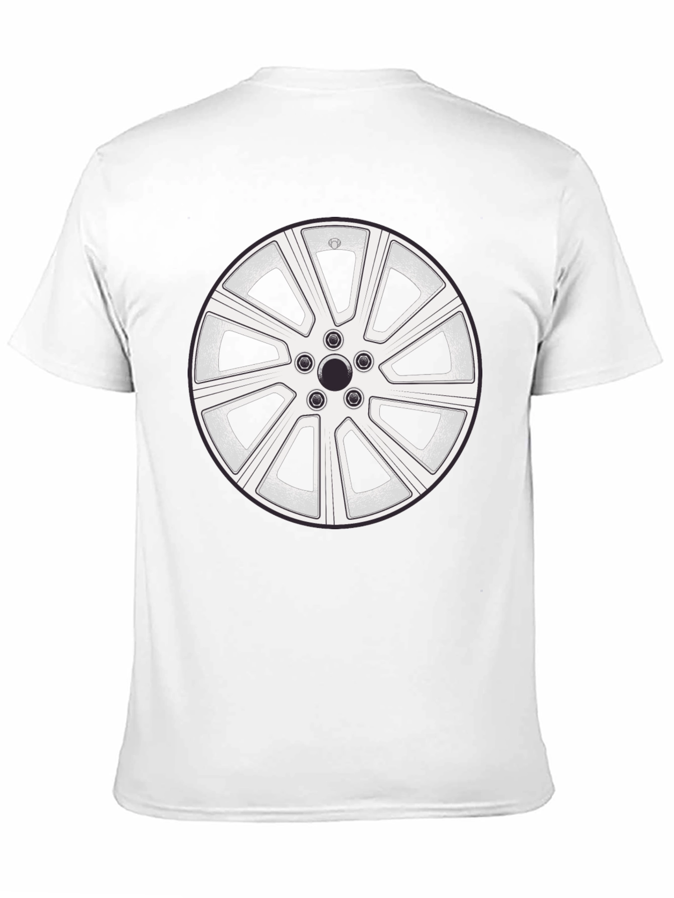 Wheel Design Black T-Shirt - Automotive Enthusiast Apparel