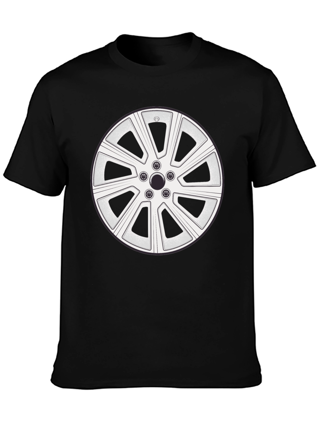 Wheel Design Black T-Shirt - Automotive Enthusiast Apparel