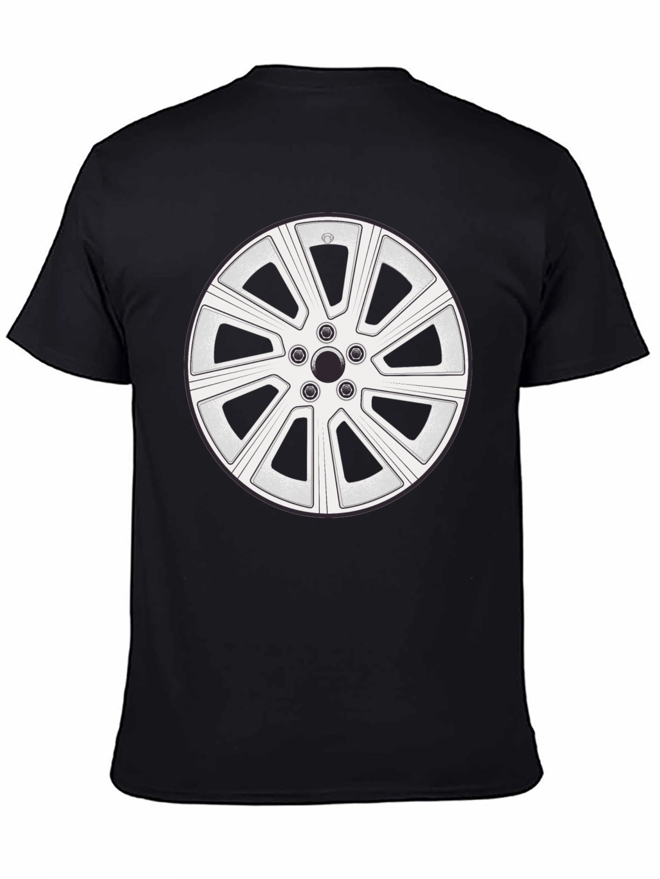 Wheel Design Black T-Shirt - Automotive Enthusiast Apparel