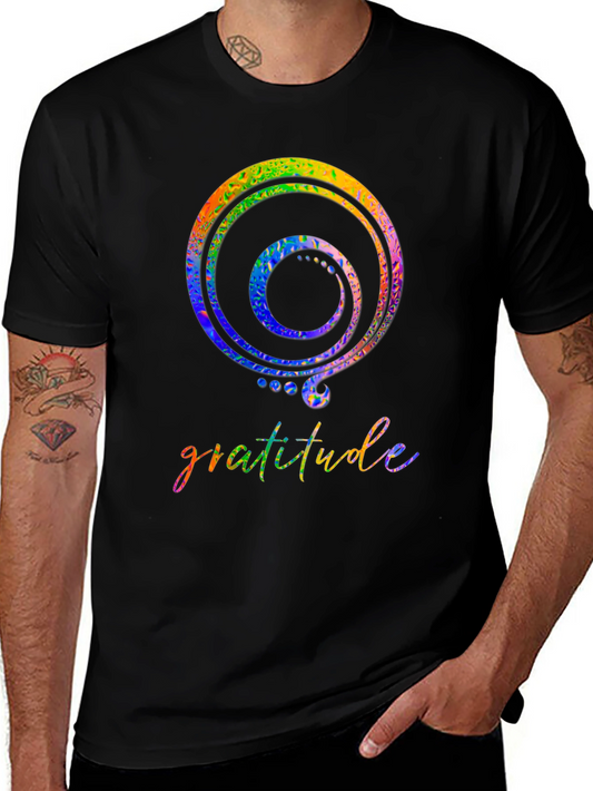 Gratitude Graphic Tee - Colorful Spiritual Design