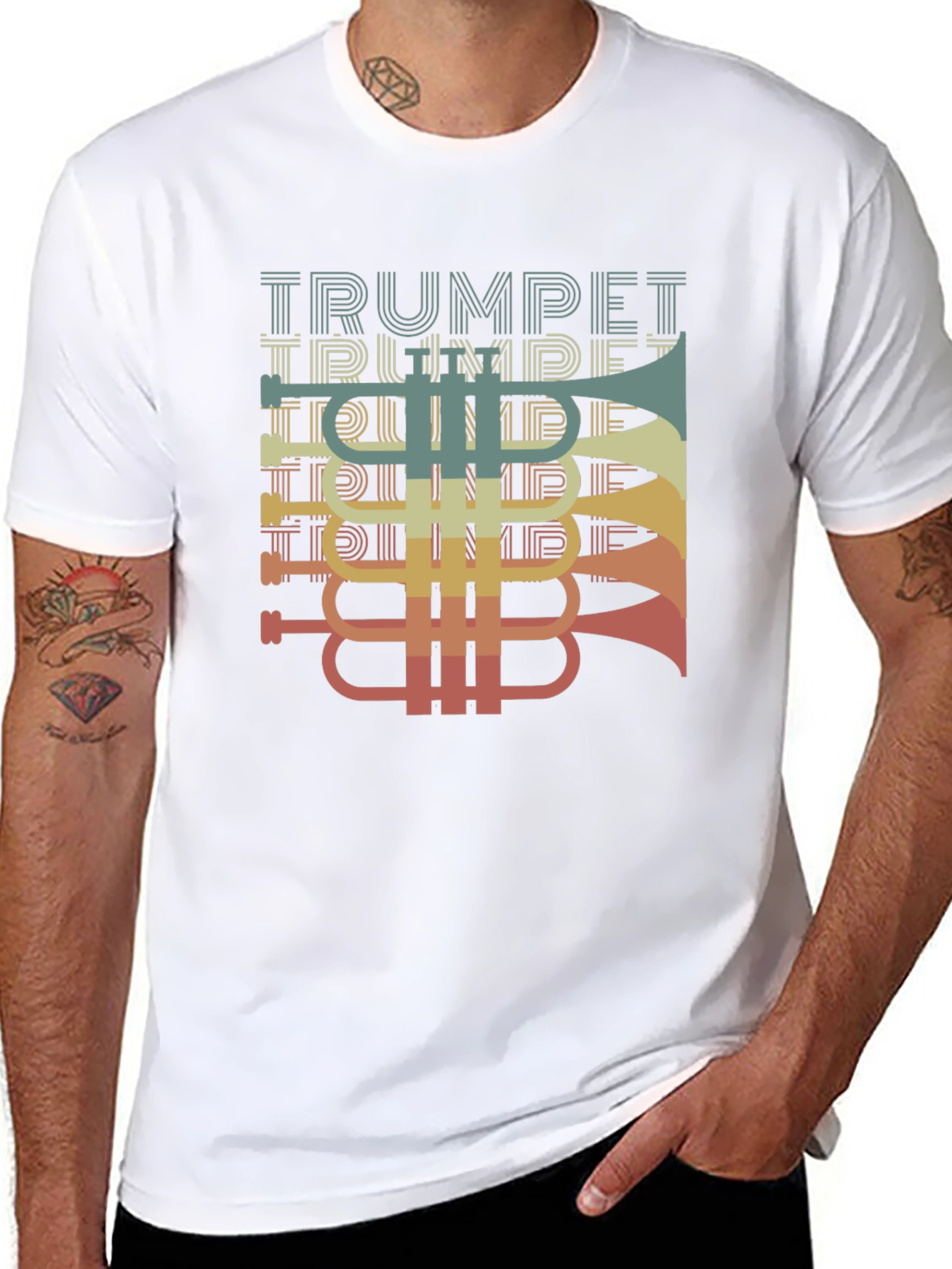 Retro Trumpet Graphic T-Shirt - Music Lover Tee