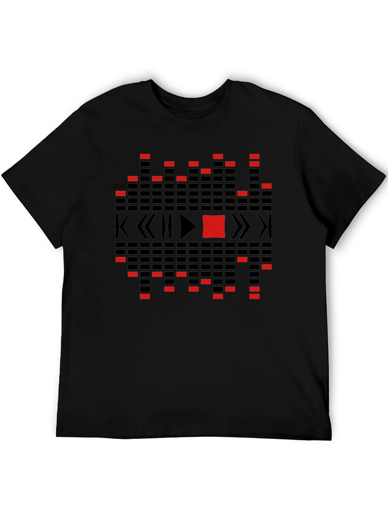 Abstract Graphic Black Crewneck T-shirt