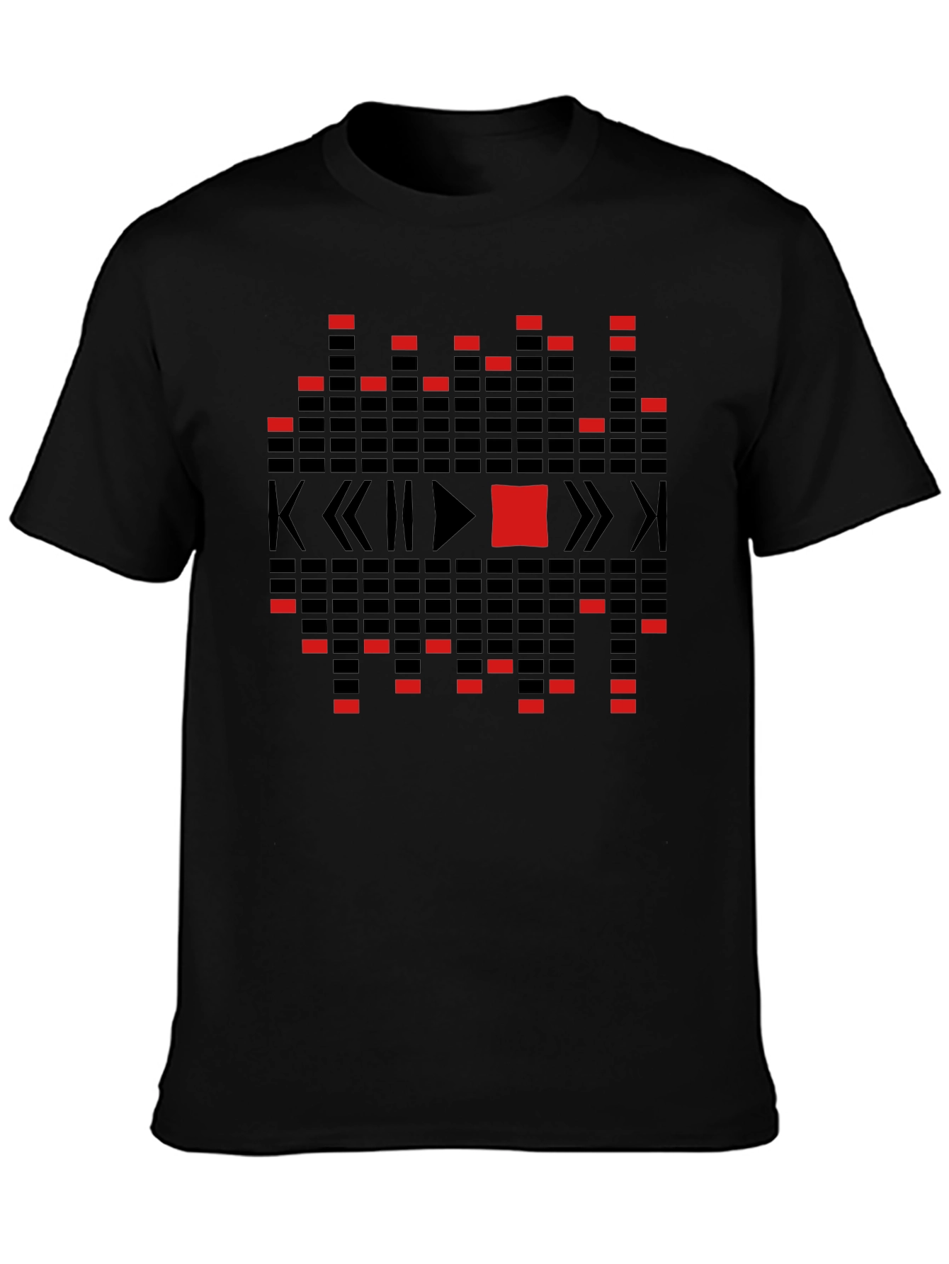 Abstract Graphic Black Crewneck T-shirt