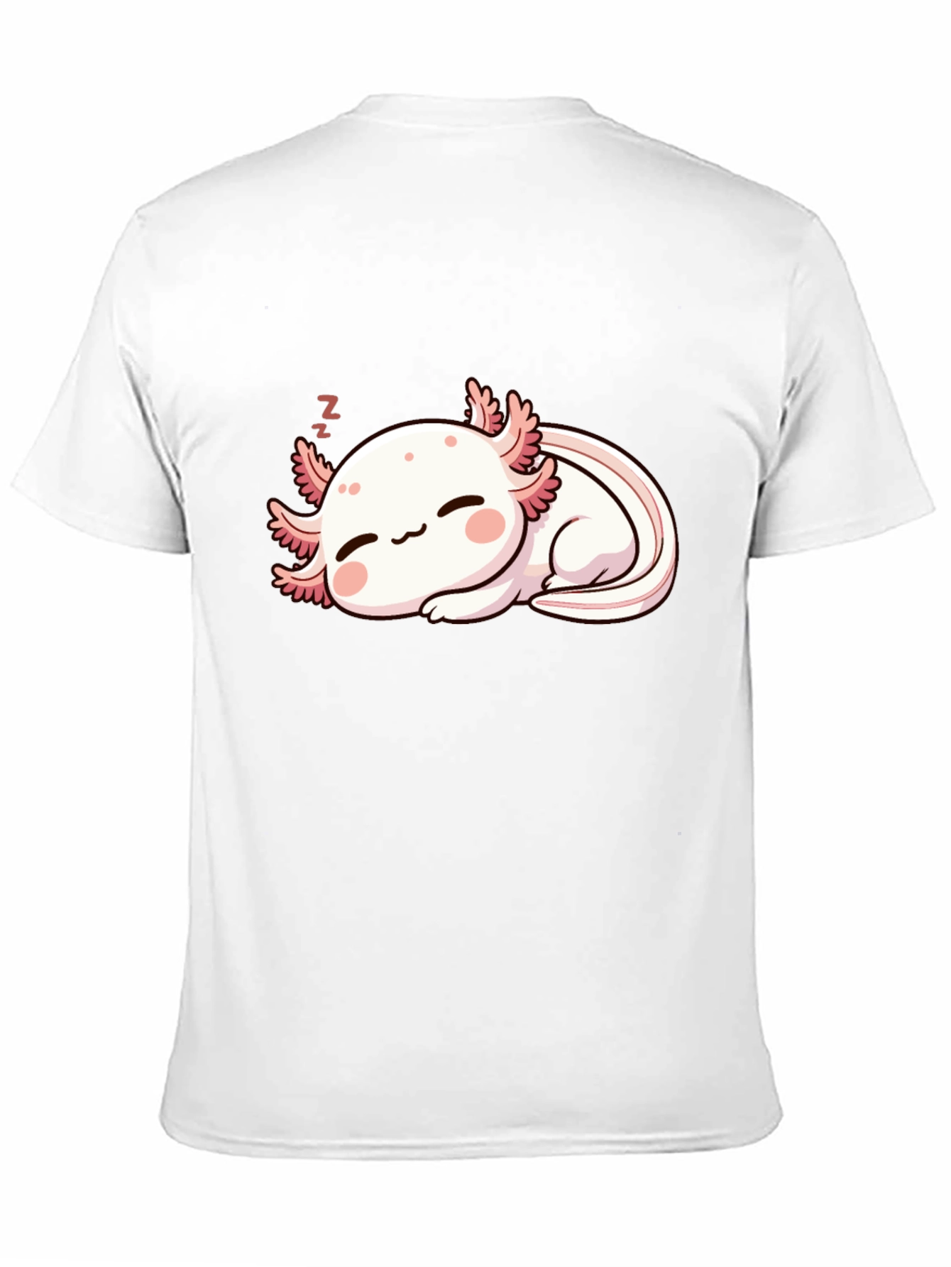 Cute Sleeping Axolotl Black T-Shirt