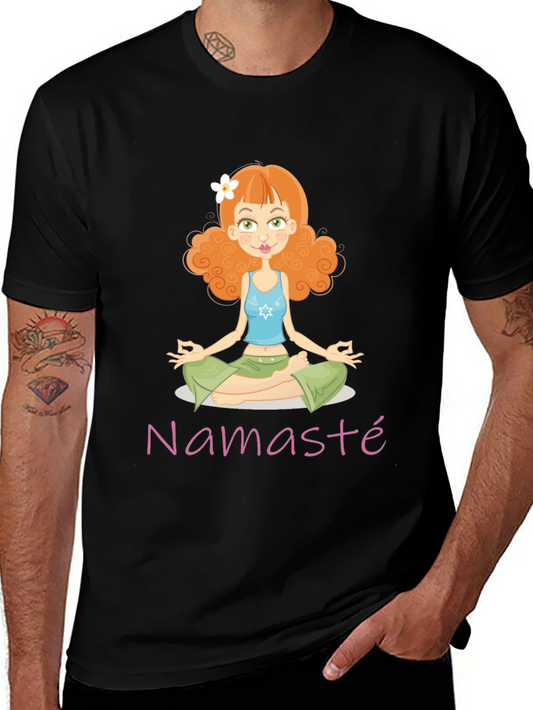 Namaste Cartoon Girl Yoga T-Shirt
