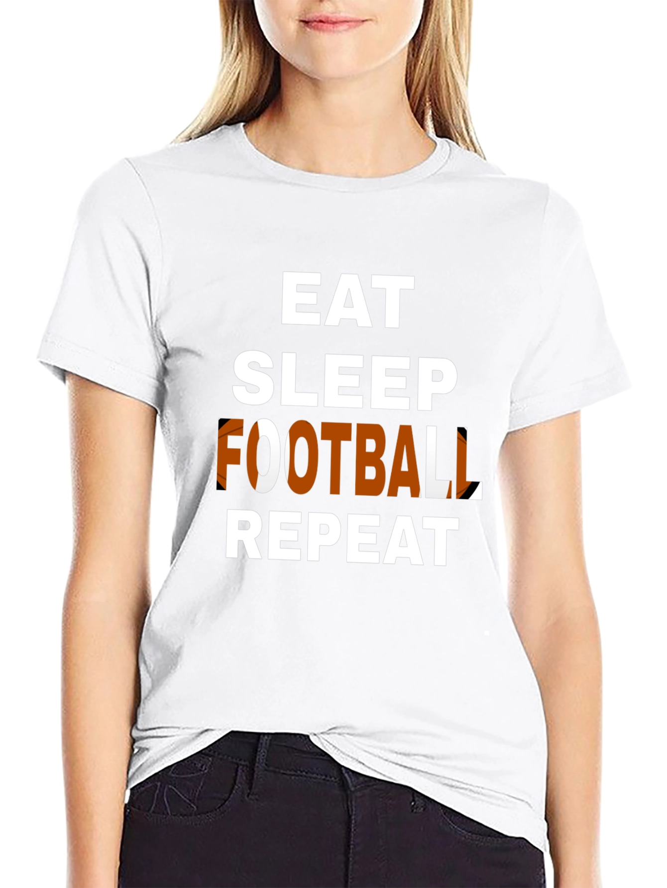 Eat Sleep Football Repeat Graphic Tee