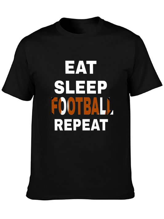 Eat Sleep Football Repeat Graphic Tee