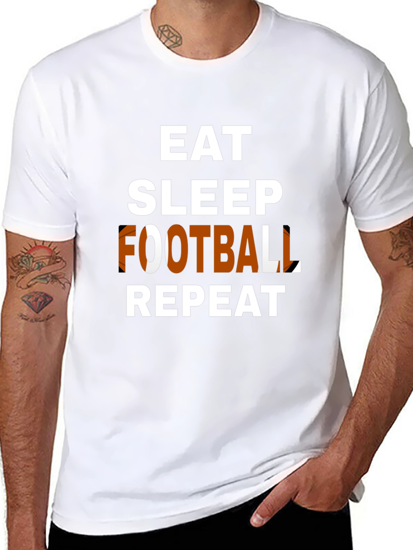 Eat Sleep Football Repeat Graphic Tee
