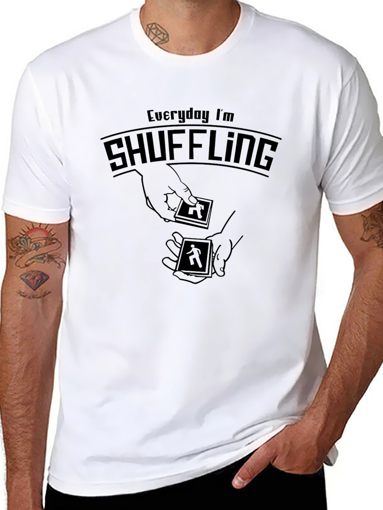 Everyday Im Shuffling Black Graphic T-Shirt